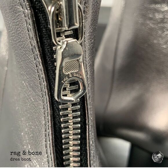 RAG & BONE DREA METALLIC NAPPA LEATHER ANKLE BOOT IN GUNMETAL NIB - Picture 7 of 15